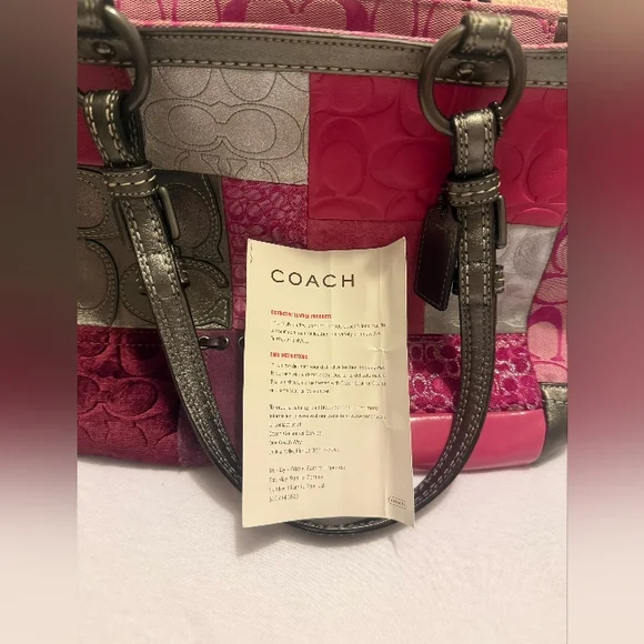Coach Patchwork Tote in Pink, Magenta & Silver - Picture 13 of 13